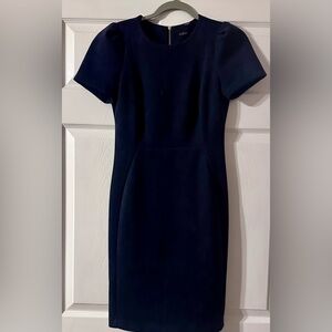 Calvin Klein Navy Short Sleeve Sheath Dress